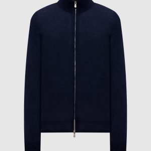 Blue wool and cashmere cardigan Brunello Cucinelli