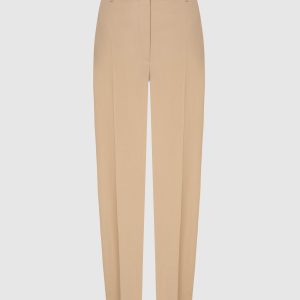 Beige Wool Cropped Pants Brunello Cucinelli