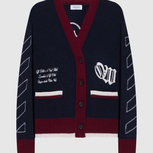 Blue wool cardigan with logo Off-White