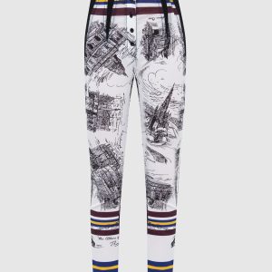 Trousers in contrasting print Philosophy di Lorenzo Serafini