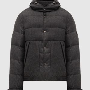 Gray wool and cashmere down jacket Stefano Ricci