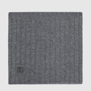 Grey ribbed cashmere scarf Dolce&Gabbana