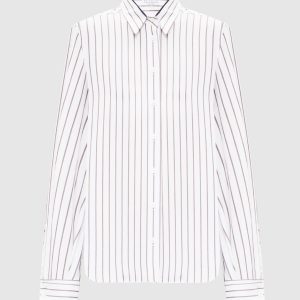 White striped shirt with monil chain Brunello Cucinelli