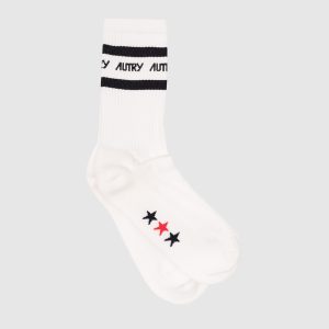 White socks with contrasting logo pattern AUTRY
