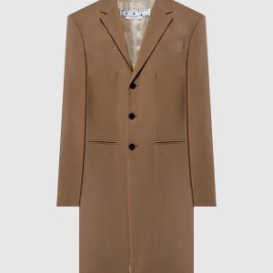 Relaxed brown elongated jacket Off-White