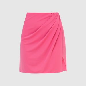Gabrielle pink draped mini skirt The Andamane