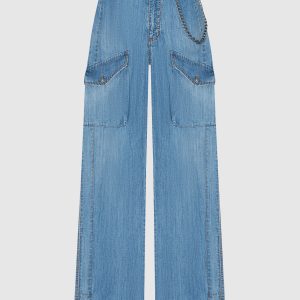 Blue jeans with logo patch Ermanno Scervino