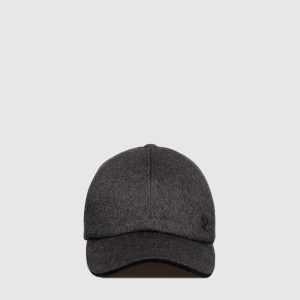Grey cashmere cap with logo Stefano Ricci