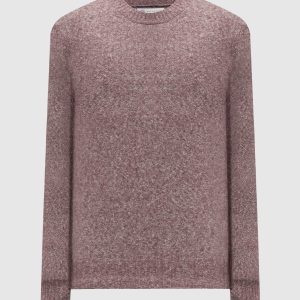 Burgundy melange jumper with wool Brunello Cucinelli