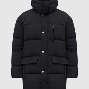 Black quilted jacket with logo Trussardi