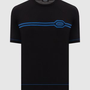 Black T-shirt with silk Stefano Ricci