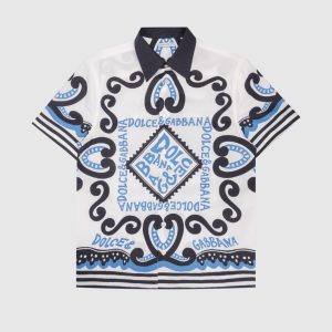 Children's white shirt in Marina print Dolce&Gabbana