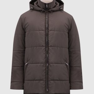 Gray quilted jacket with logo monogram engraving Cashmere&Whiskey