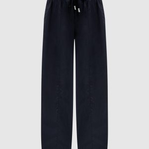 Blue wool trousers with logo Peserico
