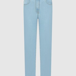 Blue jeans with logo patch Peserico