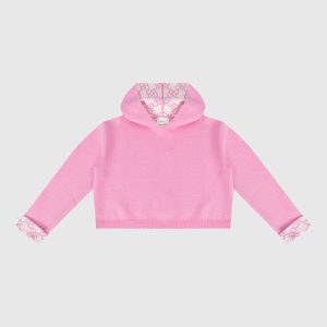 Reversible pink wool hoodie Fendi