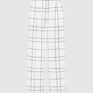 Duomo Letizia white checked linen pants Faithfull