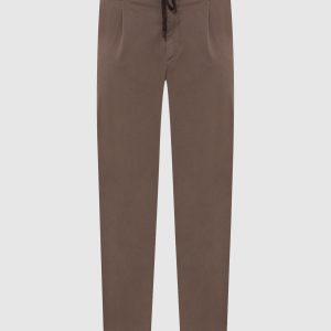Brown pants with logo patch Peserico