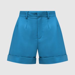 Blue leather shorts Simonetta Ravizza