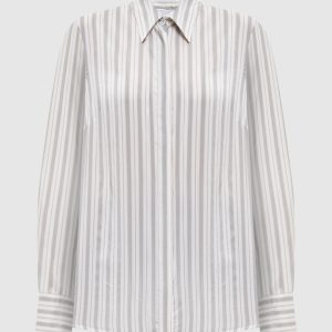 White striped silk blouse Peserico