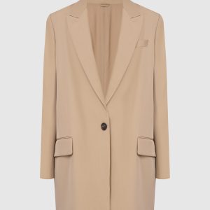 Beige wool jacket Brunello Cucinelli