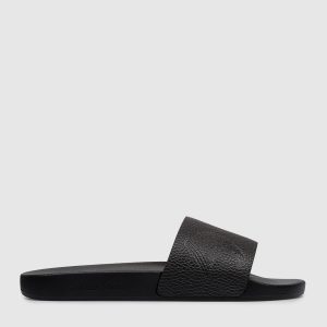 Black leather sliders Stefano Ricci