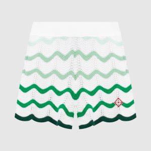 White shorts with a Wave print Casablanca