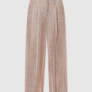 Brown striped linen pants Peserico