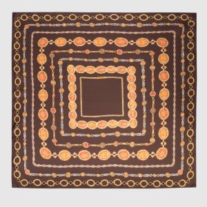 The Lover brown silk scarf Versace