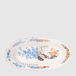 Desivia white porcelain bread container with print SELETTI