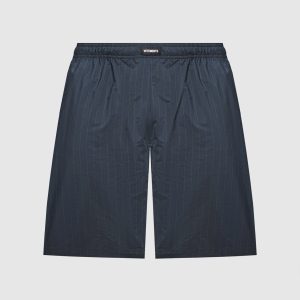 Blue shorts in a stripe with a logo Vetements