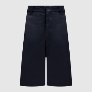 Navy Leather Bermuda Shorts Simonetta Ravizza