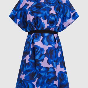 Blue floral silk mini dress Carolina Herrera