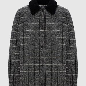 Down jacket with checked wool Dolce&Gabbana