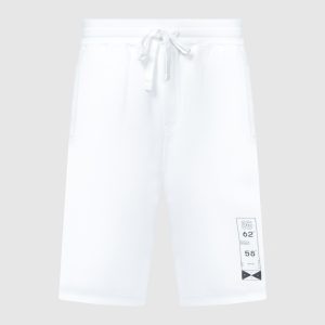 White Bermuda shorts with logo print Dolce&Gabbana