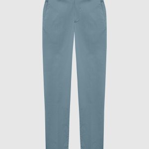 Blue chinos with silk Marco Pescarolo