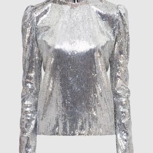Silver blouse with sequins Philosophy di Lorenzo Serafini
