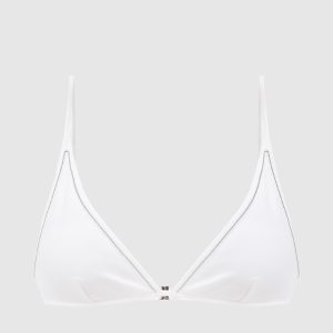 White swimsuit bodice with monil chain Brunello Cucinelli