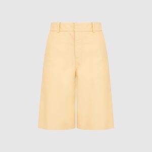 Yellow leather bermuda shorts Simonetta Ravizza