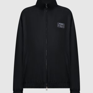 Black windbreaker with logo patch Dolce&Gabbana
