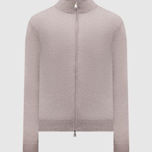 Brown melange merino wool cardigan Cashmere&Whiskey