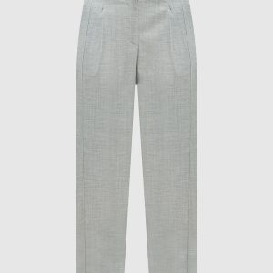 Gray wool trousers with monil chain Peserico