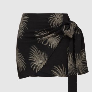 Black skirt with lurex embroidery Victoria by Victoria Beckham