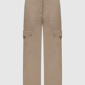 Cargo pants in khaki with V logo Valentino