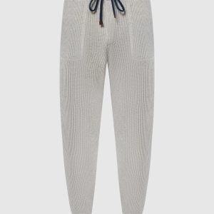 Gray linen joggers Brunello Cucinelli