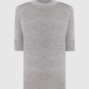 Gray wool top with monil chain Brunello Cucinelli