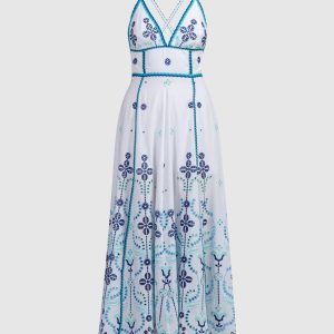 White Jodie Open Back Midi Dress Charo Ruiz