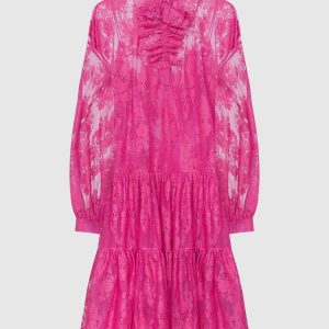 Pink midi dress with lace Ermanno Scervino