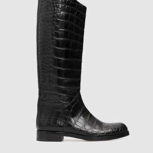 Black leather boots Santoni