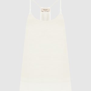 Beige patterned top with metallic logo Twinset